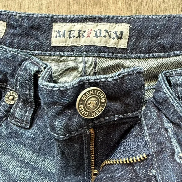 Women’s Y2K Buckle MEK Yokohama Slim Boot Cut Jeans Distressed Wash 29W | 34L - Picture 8 of 9